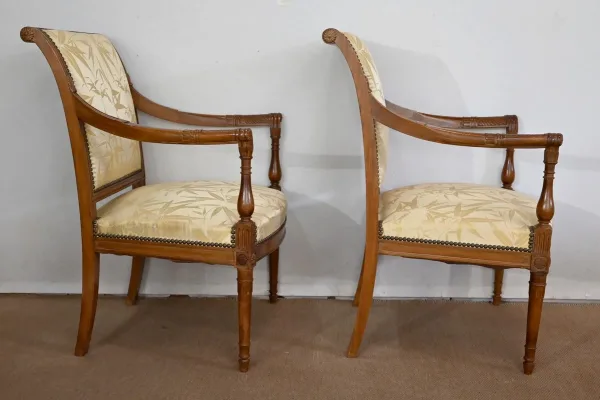 Paire de Fauteuils en Acajou, style Louis XVI / Directoire – Début XIXe