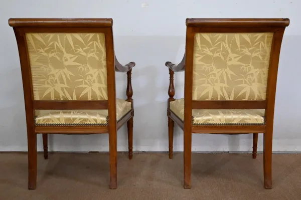 Paire de Fauteuils en Acajou, style Louis XVI / Directoire – Début XIXe