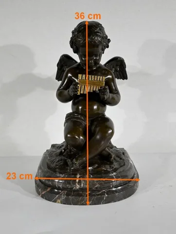 Bronze « Angelot à la Flûte » - Fin XIXe