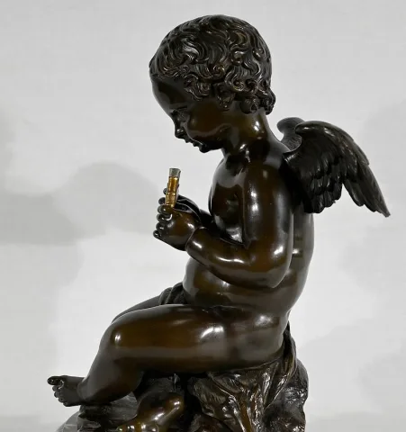 Bronze « Angelot à la Flûte » - Fin XIXe