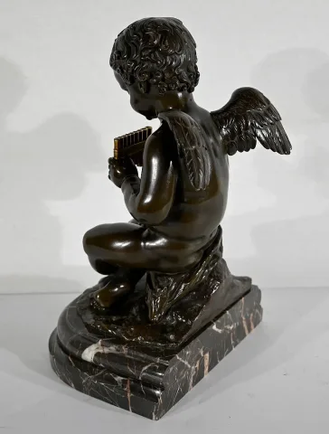 Bronze « Angelot à la Flûte » - Fin XIXe