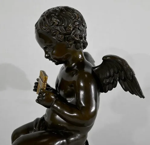 Bronze « Angelot à la Flûte » - Fin XIXe