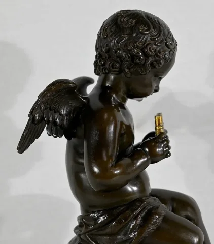 Bronze « Angelot à la Flûte » - Fin XIXe