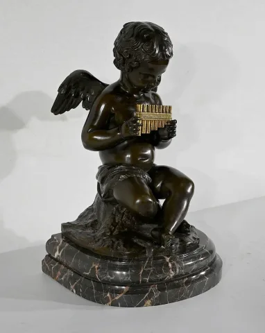 Bronze « Angelot à la Flûte » - Fin XIXe