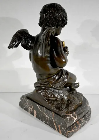 Bronze « Angelot à la Flûte » - Fin XIXe