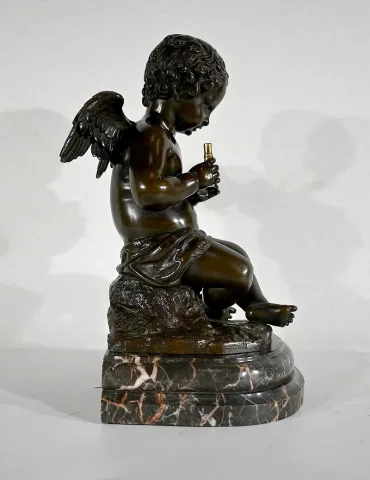 Bronze « Angelot à la Flûte » - Fin XIXe