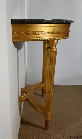 Console en Marbre et Bois Doré, style Louis XVI – Début XXe