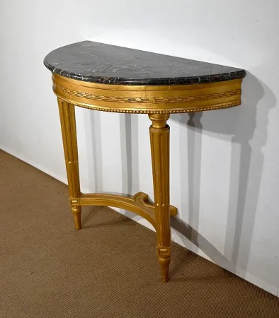Console en Marbre et Bois Doré, style Louis XVI – Début XXe