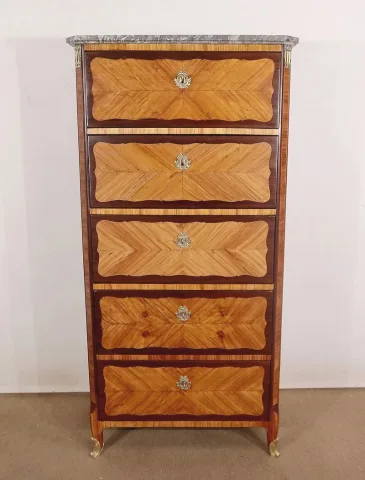 Chiffonnier en Bois Précieux, époque Louis XV – XVIIIe