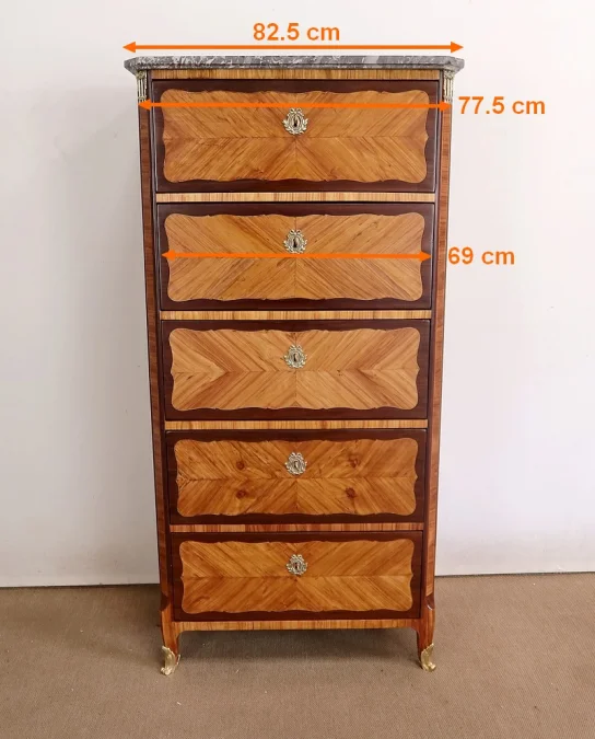 Chiffonnier en Bois Précieux, époque Louis XV – XVIIIe