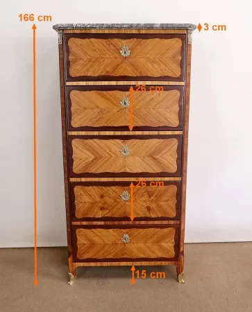Chiffonnier en Bois Précieux, époque Louis XV – XVIIIe