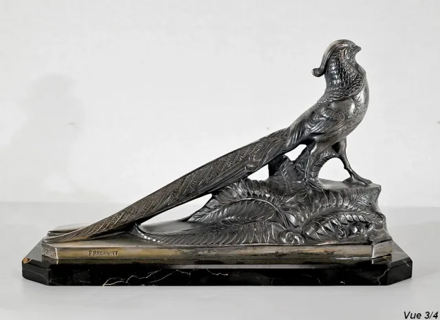 SILVER PLATE SCULPTURE signed Maurice FRECOURT