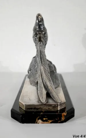 SILVER PLATE SCULPTURE signed Maurice FRECOURT