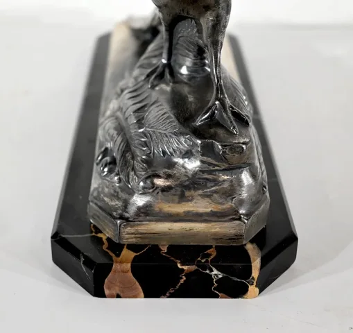 SILVER PLATE SCULPTURE signed Maurice FRECOURT