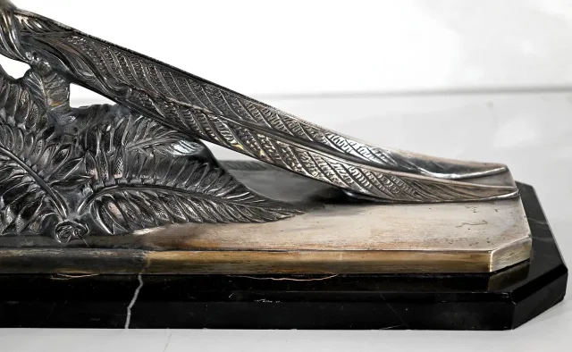 SILVER PLATE SCULPTURE signed Maurice FRECOURT