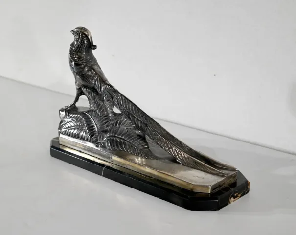 SILVER PLATE SCULPTURE signed Maurice FRECOURT