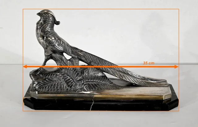 SILVER PLATE SCULPTURE signed Maurice FRECOURT