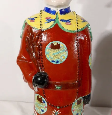 Importantes Statues en Faïence « Les Dignitaires Mandarins », Chine – XXe