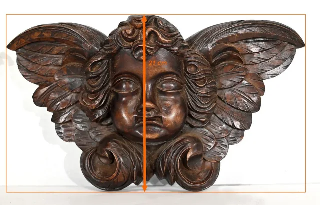 Paire d’Angelots en Bois Sculpté – Fin XIXe