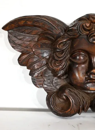 Paire d’Angelots en Bois Sculpté – Fin XIXe