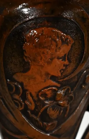 Garniture de cheminée en Régule et Marbre griotte – 1920