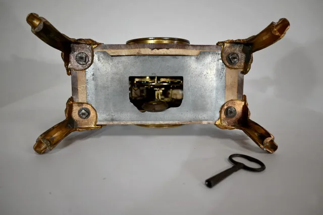 Garniture de cheminée en Régule et Marbre griotte – 1920