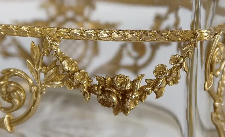 Petite Jardinière en Verre et Laiton, style Louis XVI – 1900