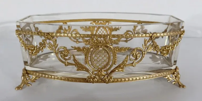 Petite Jardinière en Verre et Laiton, style Louis XVI – 1900