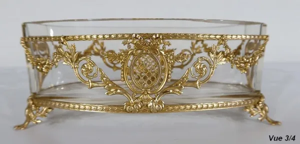 Petite Jardinière en Verre et Laiton, style Louis XVI – 1900