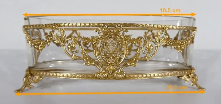 Petite Jardinière en Verre et Laiton, style Louis XVI – 1900