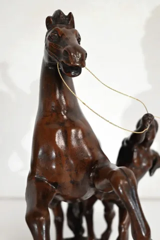 Ensemble de Cheminée "Les Chevaux de Marly", d’après G. Coustou – Début XXe