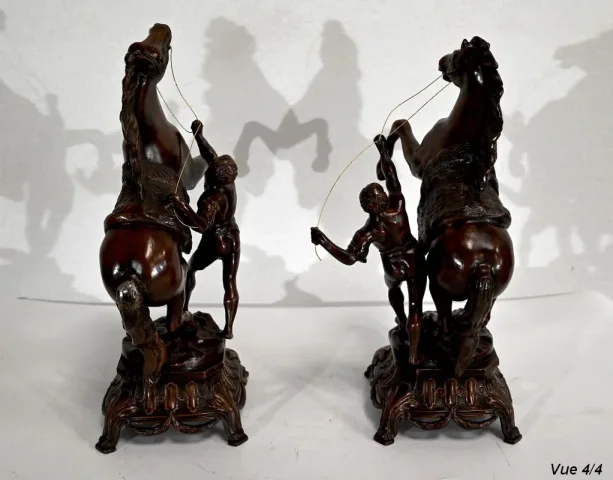 Ensemble de Cheminée "Les Chevaux de Marly", d’après G. Coustou – Début XXe