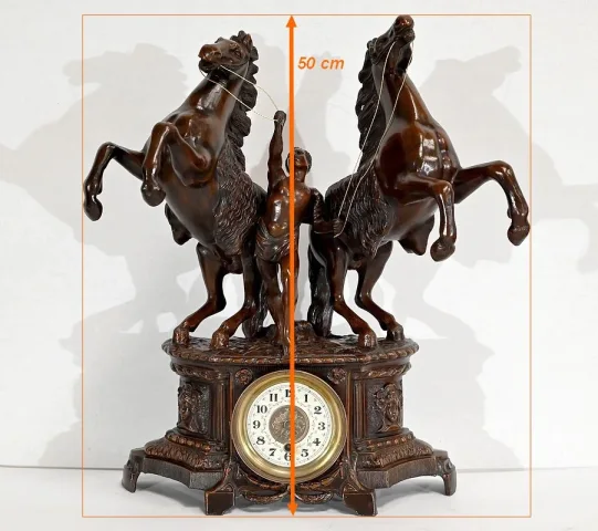 Ensemble de Cheminée "Les Chevaux de Marly", d’après G. Coustou – Début XXe