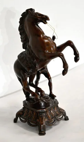 Ensemble de Cheminée "Les Chevaux de Marly", d’après G. Coustou – Début XXe