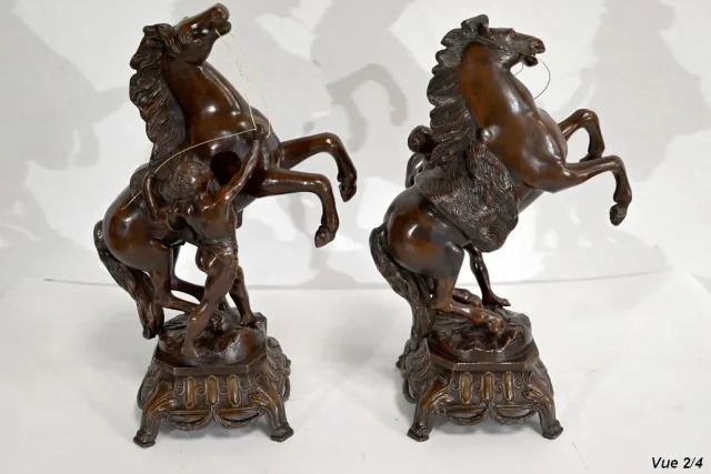 Ensemble de Cheminée "Les Chevaux de Marly", d’après G. Coustou – Début XXe