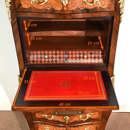 Secrétaire en Marqueteries, Transition Louis XV / Louis XVI – Fin XIXe