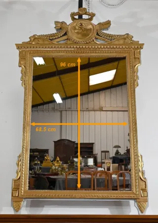 Miroir en Bois Doré, style Louis XVI – Fin XIXe