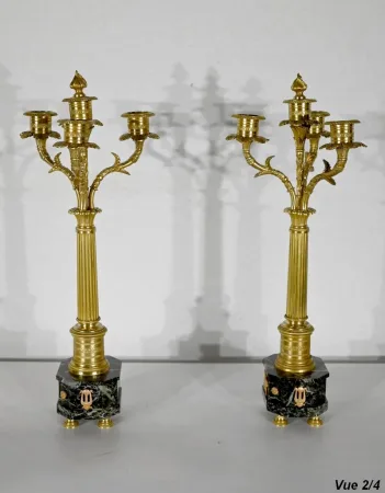 Garniture de Cheminée « La Harpiste » - XIXe