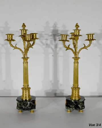 Garniture de Cheminée « La Harpiste » - XIXe