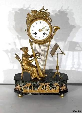 Garniture de Cheminée « La Harpiste » - XIXe