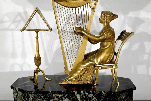 Garniture de Cheminée « La Harpiste » - XIXe