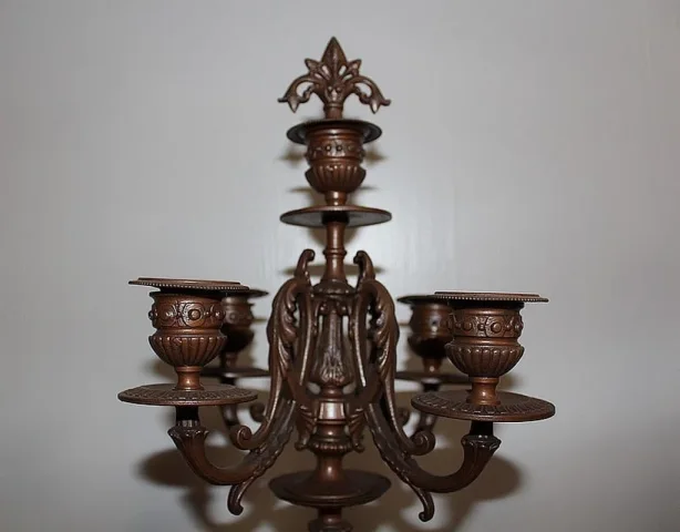 Paire de Chandeliers en Régule et Marbre - Début XXe
