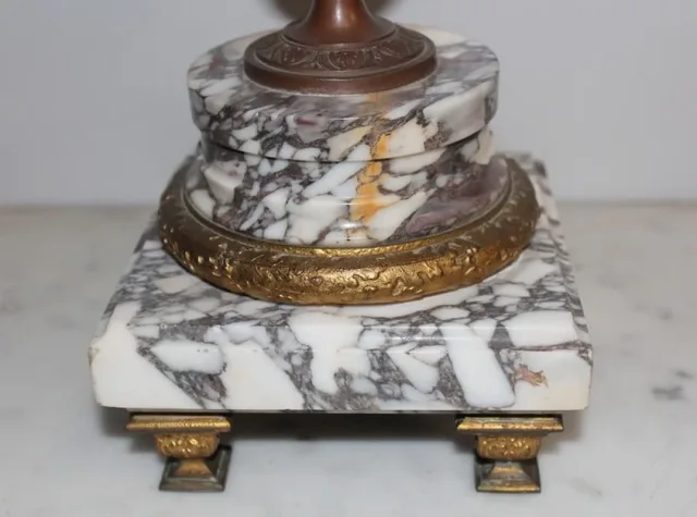 Paire de Chandeliers en Régule et Marbre - Début XXe