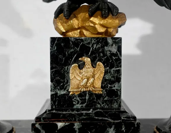 Rare Nécessaire de Bureau en Marbre et Bronze, style Empire – 2ème moitié du XIXe