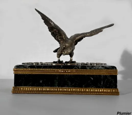 Rare Nécessaire de Bureau en Marbre et Bronze, style Empire – 2ème moitié du XIXe