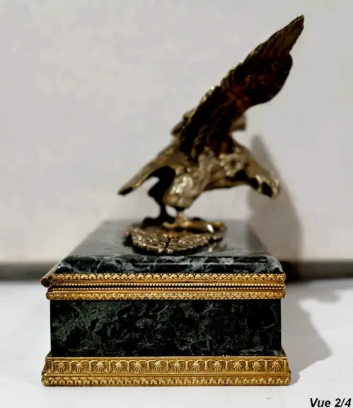 Rare Nécessaire de Bureau en Marbre et Bronze, style Empire – 2ème moitié du XIXe