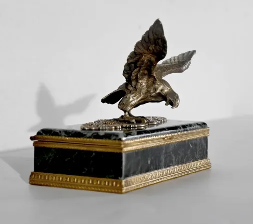 Rare Nécessaire de Bureau en Marbre et Bronze, style Empire – 2ème moitié du XIXe