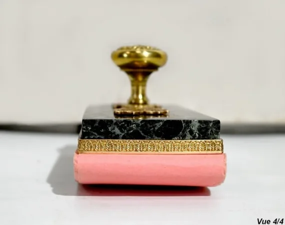 Rare Nécessaire de Bureau en Marbre et Bronze, style Empire – 2ème moitié du XIXe