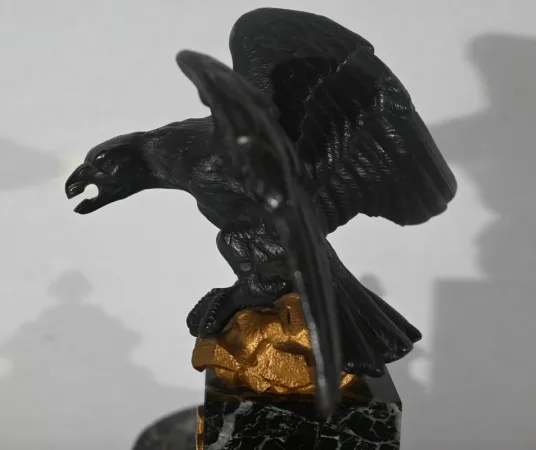 Rare Nécessaire de Bureau en Marbre et Bronze, style Empire – 2ème moitié du XIXe