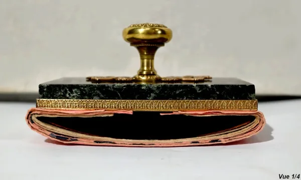 Rare Nécessaire de Bureau en Marbre et Bronze, style Empire – 2ème moitié du XIXe